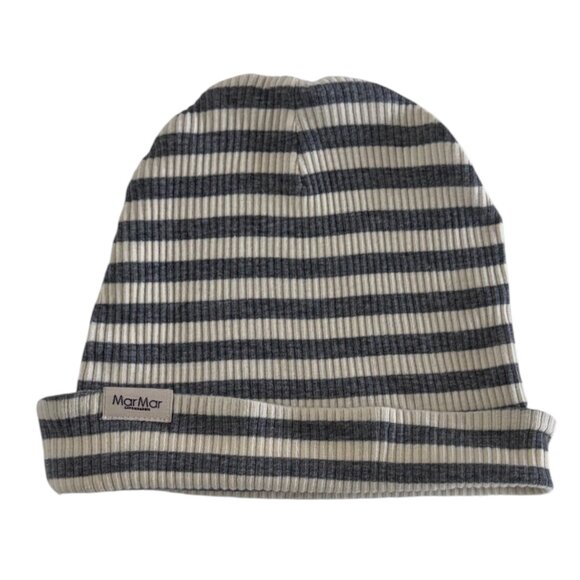 MARMAR COPENHAGEN - BEANIE BATCH 17 - 20"-21" - CREME/GREY - 50% COTTON - Picture 2 of 4